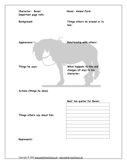 animal farm: character sheets