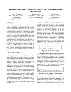 Optimizing Polynomial Expressions by Factoring