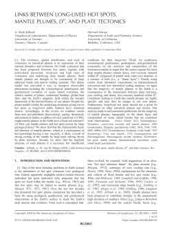 links between long-lived hot spots, mantle plumes, d
