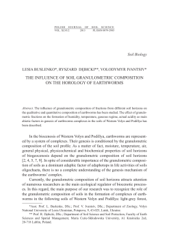 the influence of soil granulometric composition on the horology of