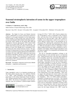 Seasonal stratospheric intrusion of ozone in the upper troposphere