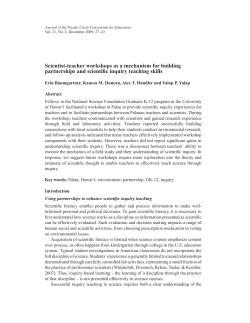 Scientist-teacher workshops as a mechanism for building