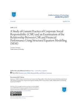 A Study of Current Practice of Corporate Social Responsibility (CSR