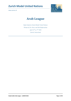 Arab League - Zurich Model United Nations
