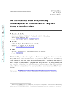 On the invariance under area preserving diffeomorphisms of