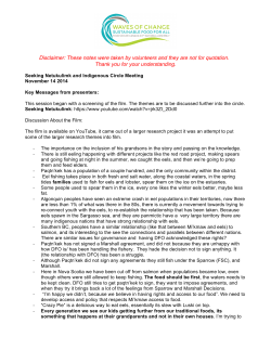 Notes of the session