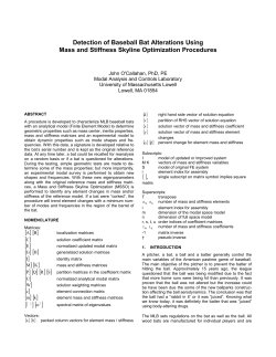Detection of Baseball Bat Alterations Using Mass and Stiffness