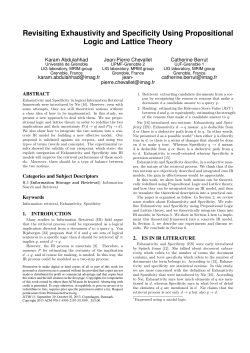 Revisiting Exhaustivity and Specificity Using Propositional