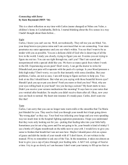 Connecting with Sense by Kate Raymond (MSN `16) This is a short