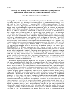 Prosody and writing: what does the unconventional - Ibilce