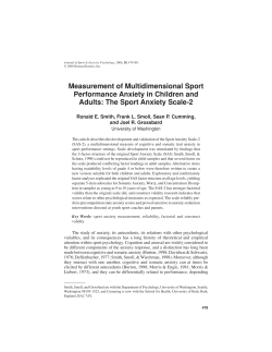 Measurement of Multidimensional Sport Performance Anxiety in