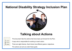 National Disability Strategy Inclusion Plan Talking about Actions