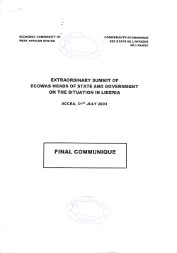 final communique - Economic Community of West African States
