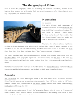 The Geography of China Mountains Deserts