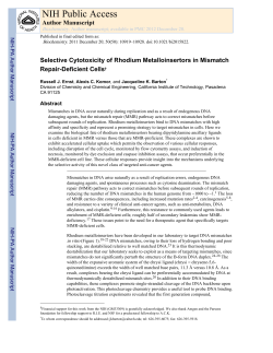 Selective Cytotoxicity of Rhodium Metalloinsertors in Mismatch