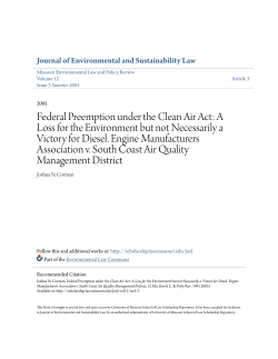 Federal Preemption under the Clean Air Act: A Loss for the