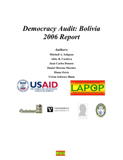 Democracy Audit: Bolivia 2006 Report