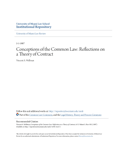 Conceptions of the Common Law: Reflections on a Theory of Contract