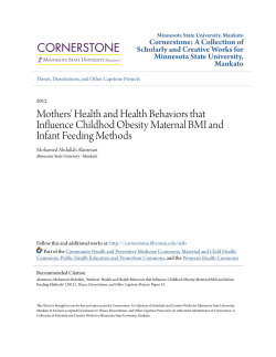 Mothers` Health and Health Behaviors that Influence Childhod
