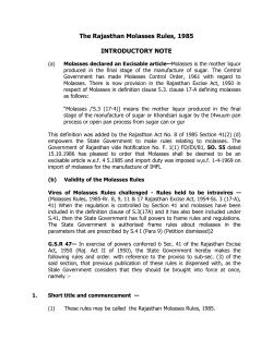 The Rajasthan Molasses Rules, 1985