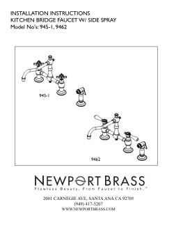 INSTALLATION INSTRUCTIONS KITCHEN