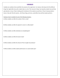 Identifying Variables