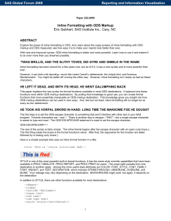 222-2009: Inline Formatting with ODS Markup