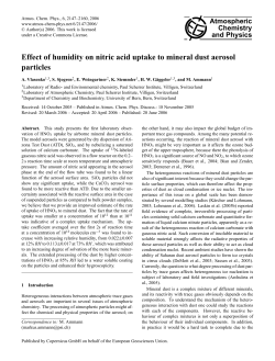 Effect of humidity on nitric acid uptake to mineral dust aerosol particles
