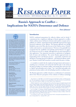 Russia`s Approach to Conflict: Implications for NATO`s Deterrence