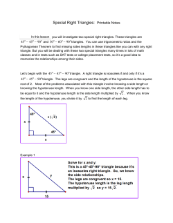 Special Right Triangles: Printable Notes