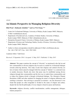 An Islamic Perspective in Managing Religious Diversity