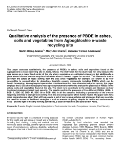 Qualitative analysis of the presence of PBDE in ashes, soils and