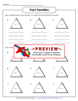 Fact Families - Super Teacher Worksheets