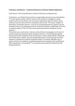 Technetium and Rhenium &ndash; Fundamental Research and Nuclear
