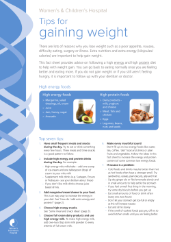 gaining weight - Women`s and Children`s Hospital