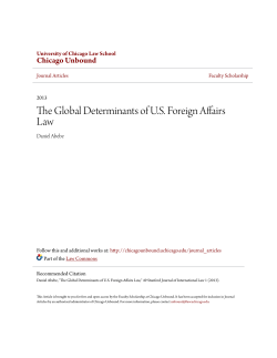 The Global Determinants of US Foreign Affairs Law