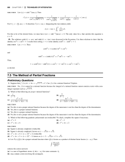 7.5 The Method of Partial Fractions