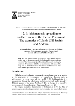 12. Is leishmaniosis spreading to northern areas of the Iberian