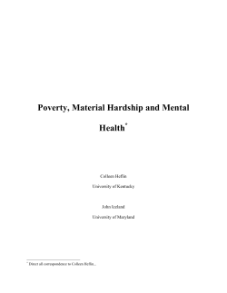 Poverty, Material Hardship and Mental Health