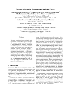 Example Selection for Bootstrapping Statistical