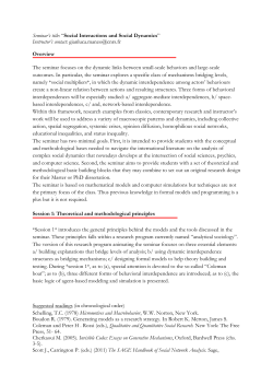 Social Interactions and Social Dynamics - Gianluca Manzo