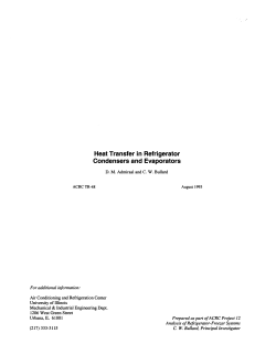 Heat Transfer in Refrigerator Condensers and