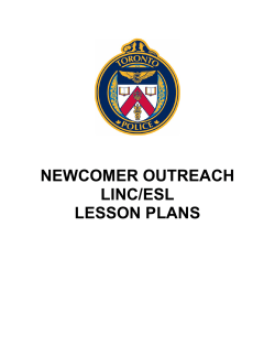 NEWCOMER OUTREACH LINC/ESL LESSON PLANS