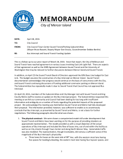 Read the April 28 memo - City of Mercer Island