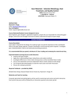 Gear Materials &ndash; Selection Metallurgy, Heat Treatment, and Quality