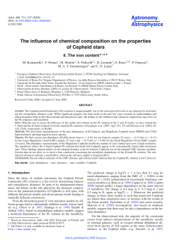 The influence of chemical composition on the properties of Cepheid