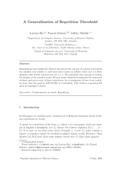 A Generalization of Repetition Threshold