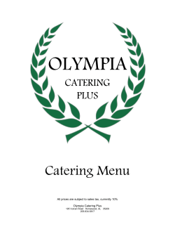 Catering Menu - Birmingham CrossPlex