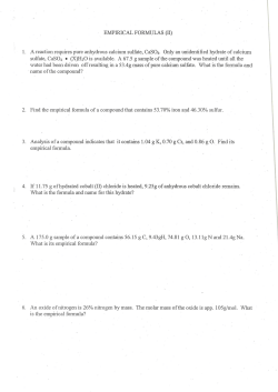 EMPIRICAL FORMULAS
