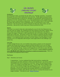 Introduction In our last unit of study, you learned why the 1920`s was